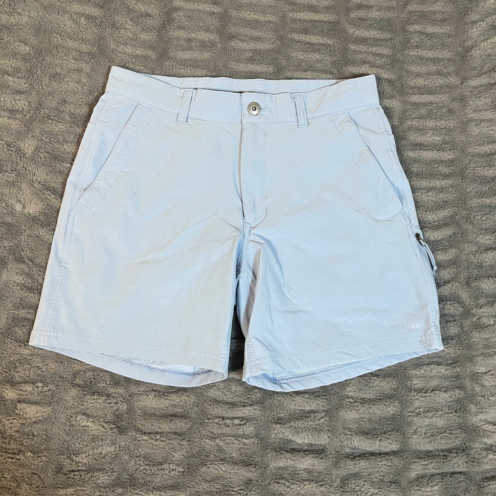 The North Face Mens Size 30 Regular Fit Outdoor Hiking Shorts Light Blue